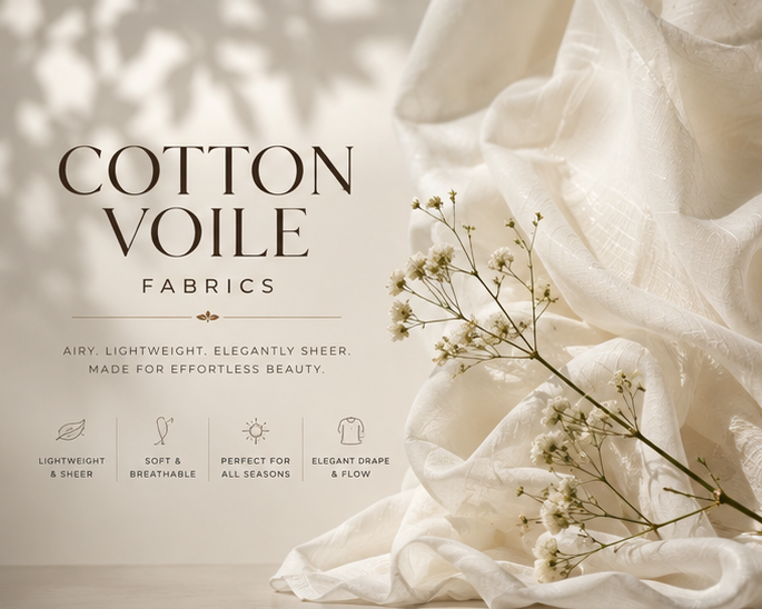 Premium editorial cover for Cotton Voile Fabric collection
