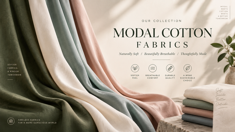 Premium editorial cover for Modal Cotton Fabrics collection