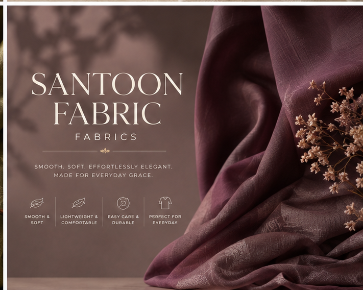 Premium editorial cover for Santoon Fabric collection