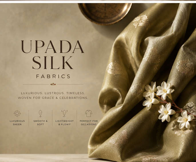 Premium editorial cover for Upada Silk Fabric collection
