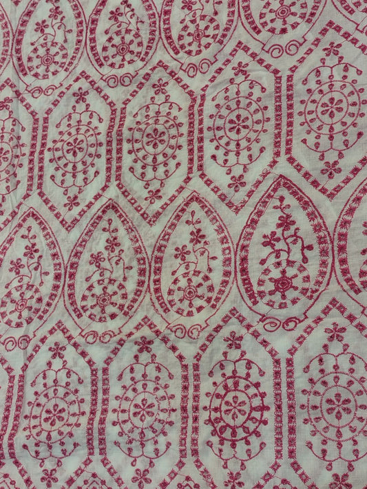 Temple Design Schiffli Embrooidered Fabric