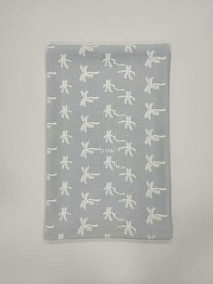 Coconut tree Schiffli Embroidery Pattern Fabric