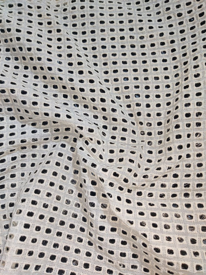 Off-White Box Hole Schiffli Embrooidered Fabric