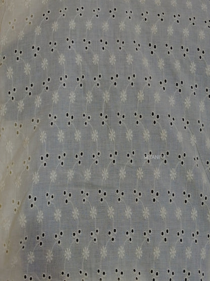 Flower with three pattern schiffli embroidered fabric