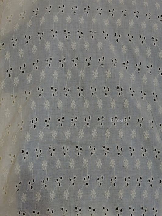 Flower with three pattern schiffli embroidered fabric