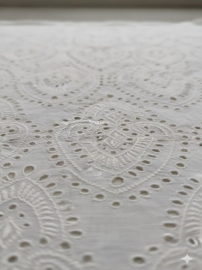 Medallion Pattern Schiffli Embroidered Fabric