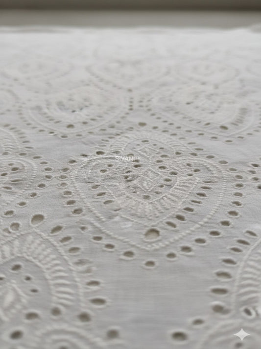 Medallion Pattern Schiffli Embroidered Fabric