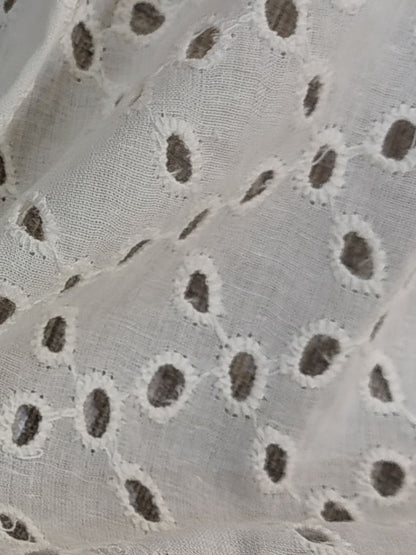 Pansy white Schiffli Embrooidered Fabric