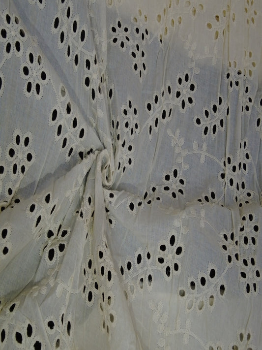 Lily Flower Schiffli Embroidery Pattern Fabric