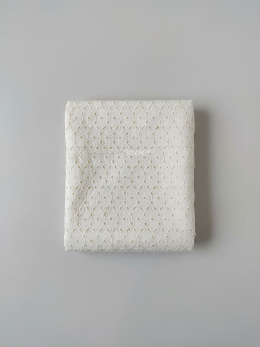 Kora cut work embroidered fabric