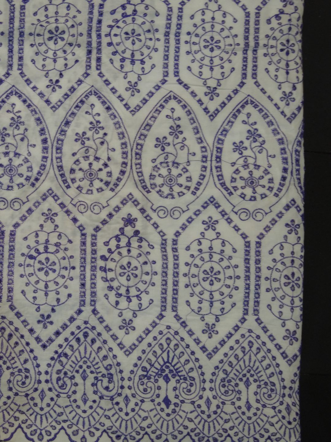 Temple Design Schiffli Embrooidered Fabric