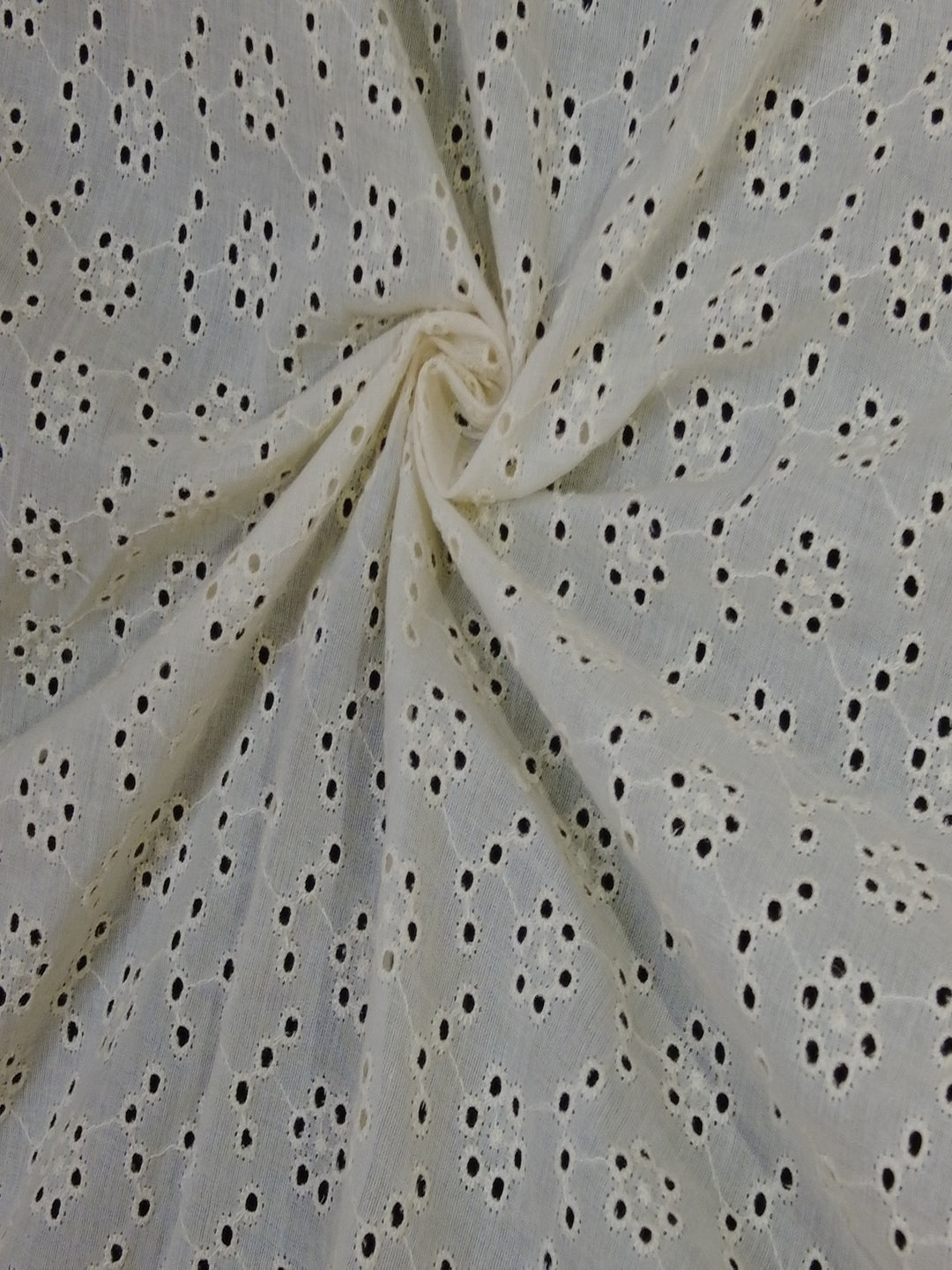 Kora small flower pattern dyeable Schiffli Embroidered Fabric