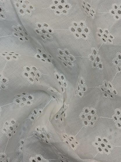 Off-White Dahlia Schiffli Embroidered Fabric