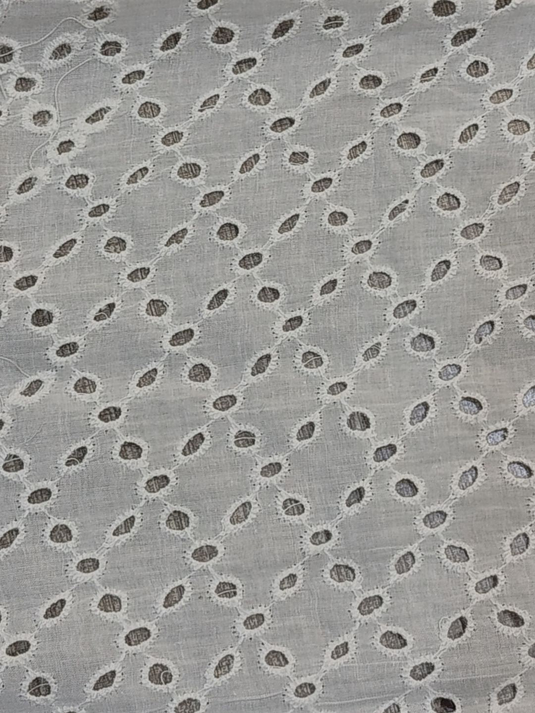 Pansy white Schiffli Embrooidered Fabric