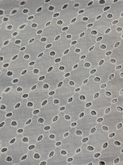 Pansy white Schiffli Embrooidered Fabric