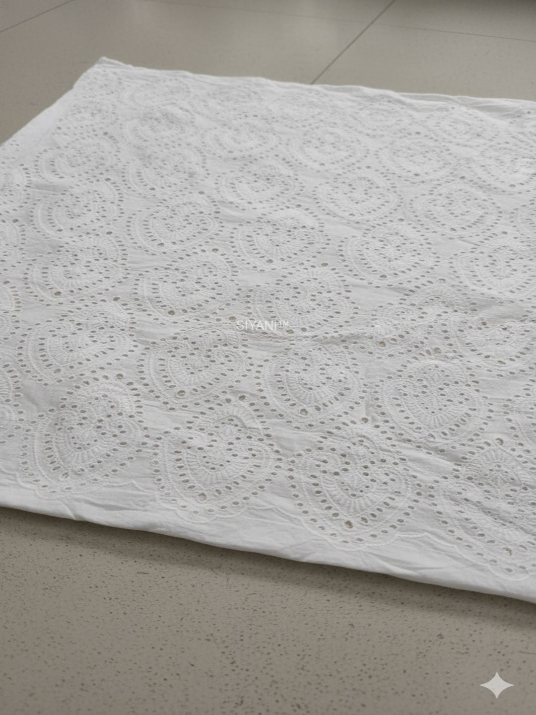 Medallion Pattern Schiffli Embroidered Fabric