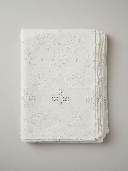 Sun & Shell Cutwork Embroidery Cotton Fabric