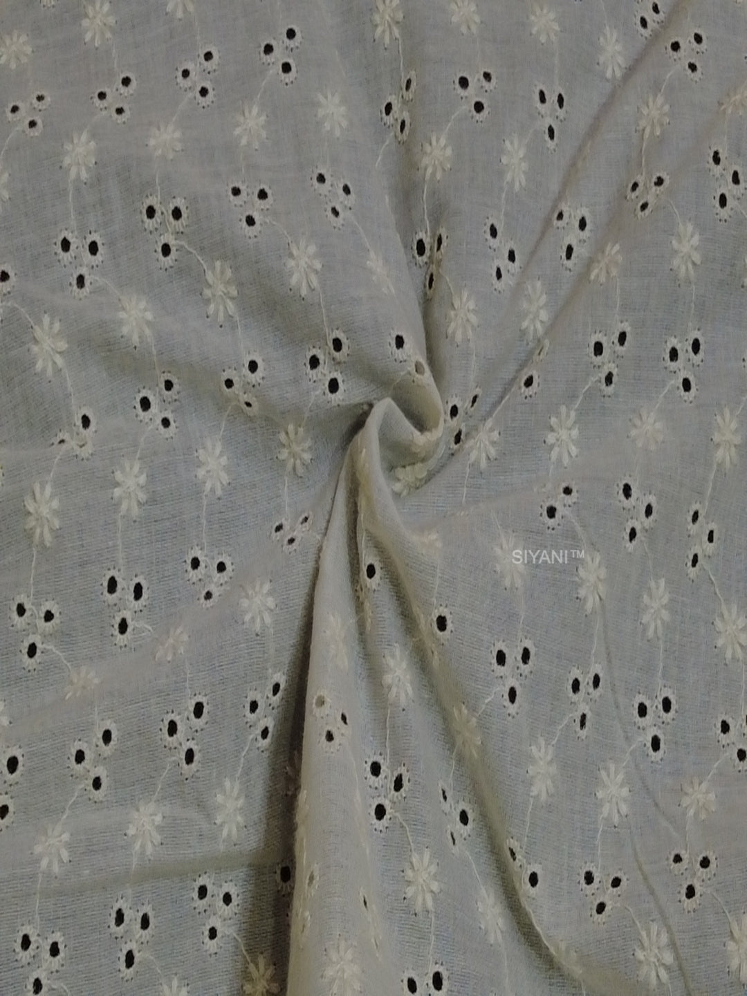 Flower with three pattern schiffli embroidered fabric