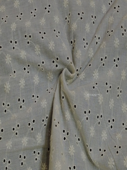 Flower with three pattern schiffli embroidered fabric