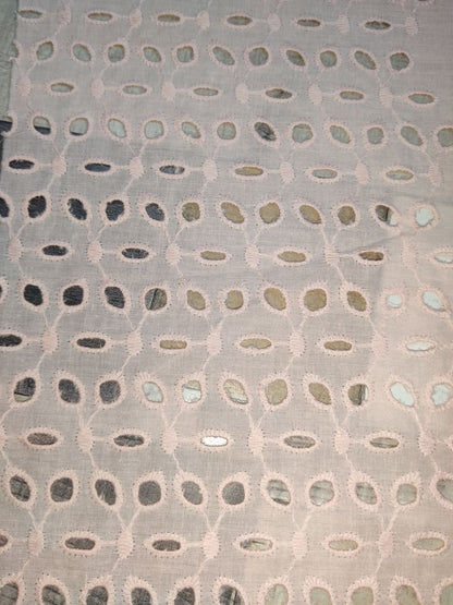 Light pink Schiffli Embroidered Fabric