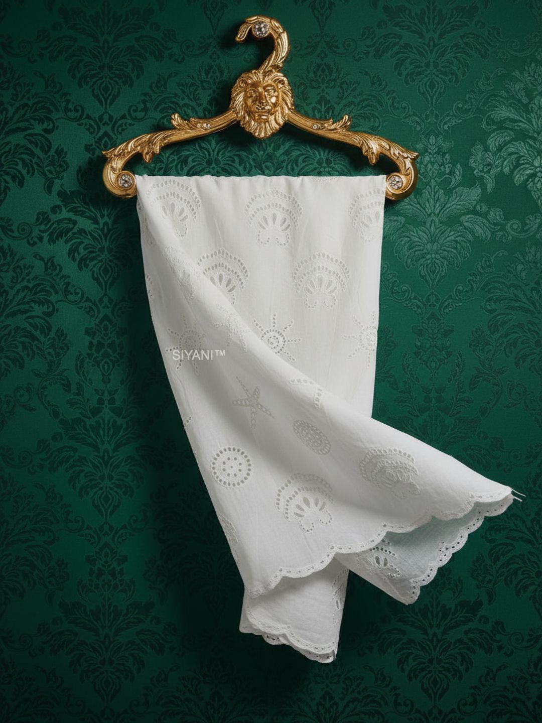 Sun & Shell Cutwork Embroidery Cotton Fabric