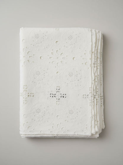 Kora dyeable Schiffli Embrooidered Fabric