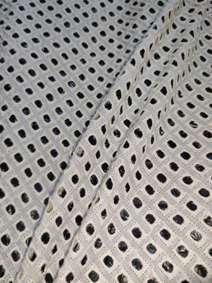 Off-White Box Hole Schiffli Embrooidered Fabric