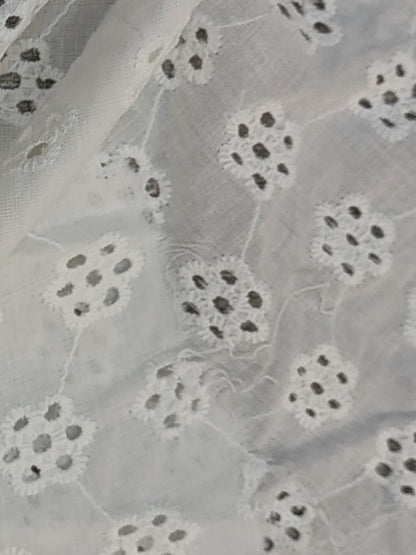 Off-White Dahlia Schiffli Embroidered Fabric