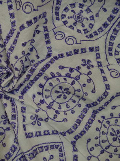 Temple Design Schiffli Embrooidered Fabric