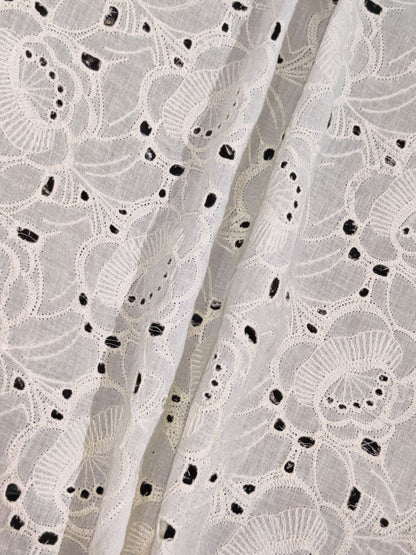 Kora Schiffli Dyeable Embrooidered Fabric