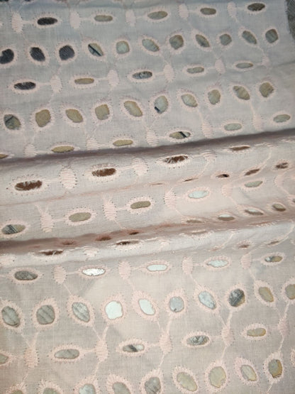 Light pink Schiffli Embroidered Fabric
