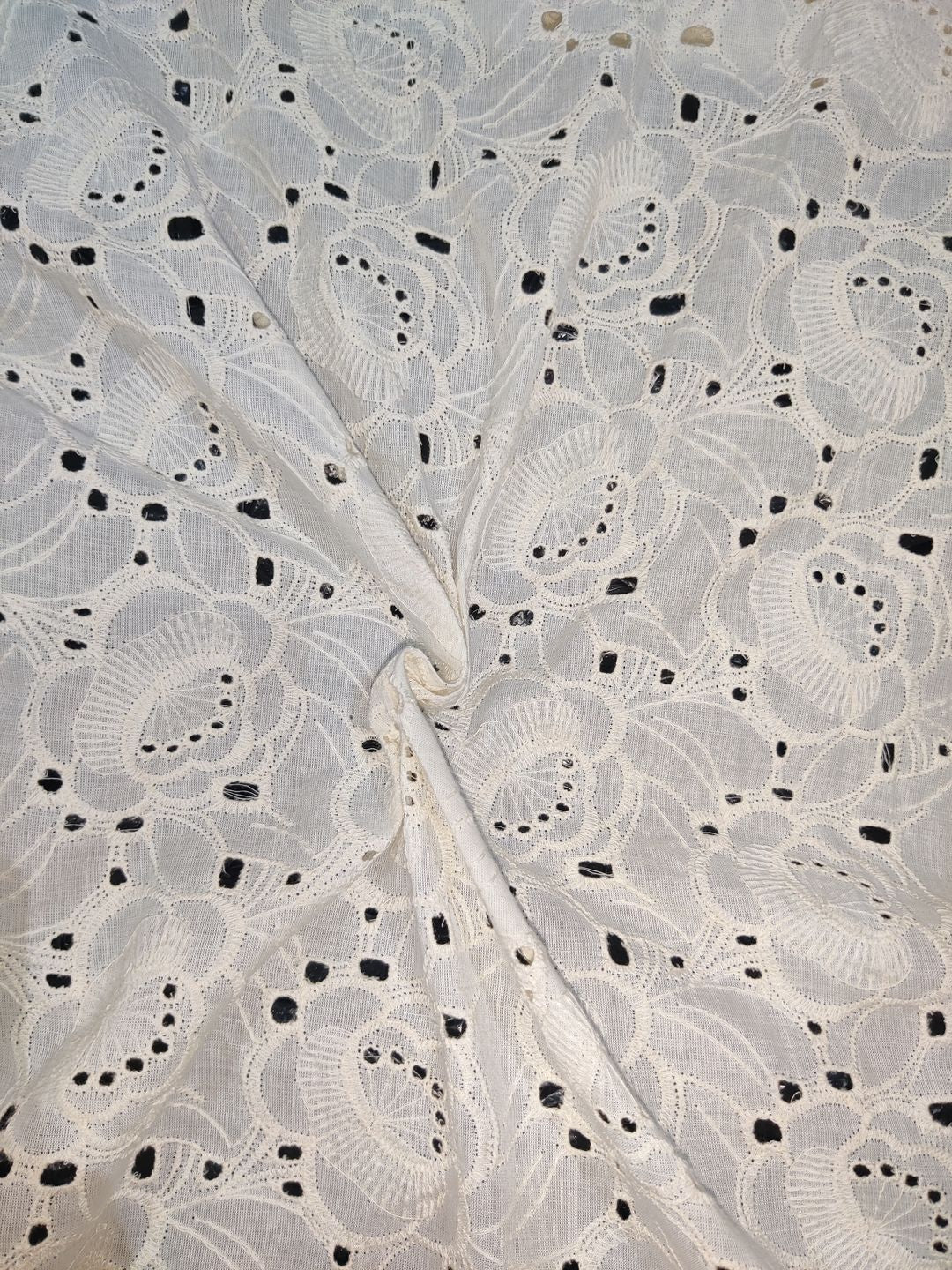 Kora Schiffli Dyeable Embrooidered Fabric