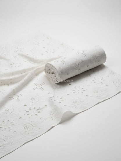 Sun & Shell Cutwork Embroidery Cotton Fabric