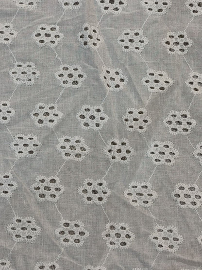 Off-White Dahlia Schiffli Embroidered Fabric