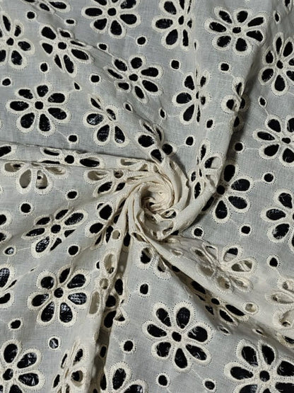 Jasmine kora Schiffli Embrooidered Fabric
