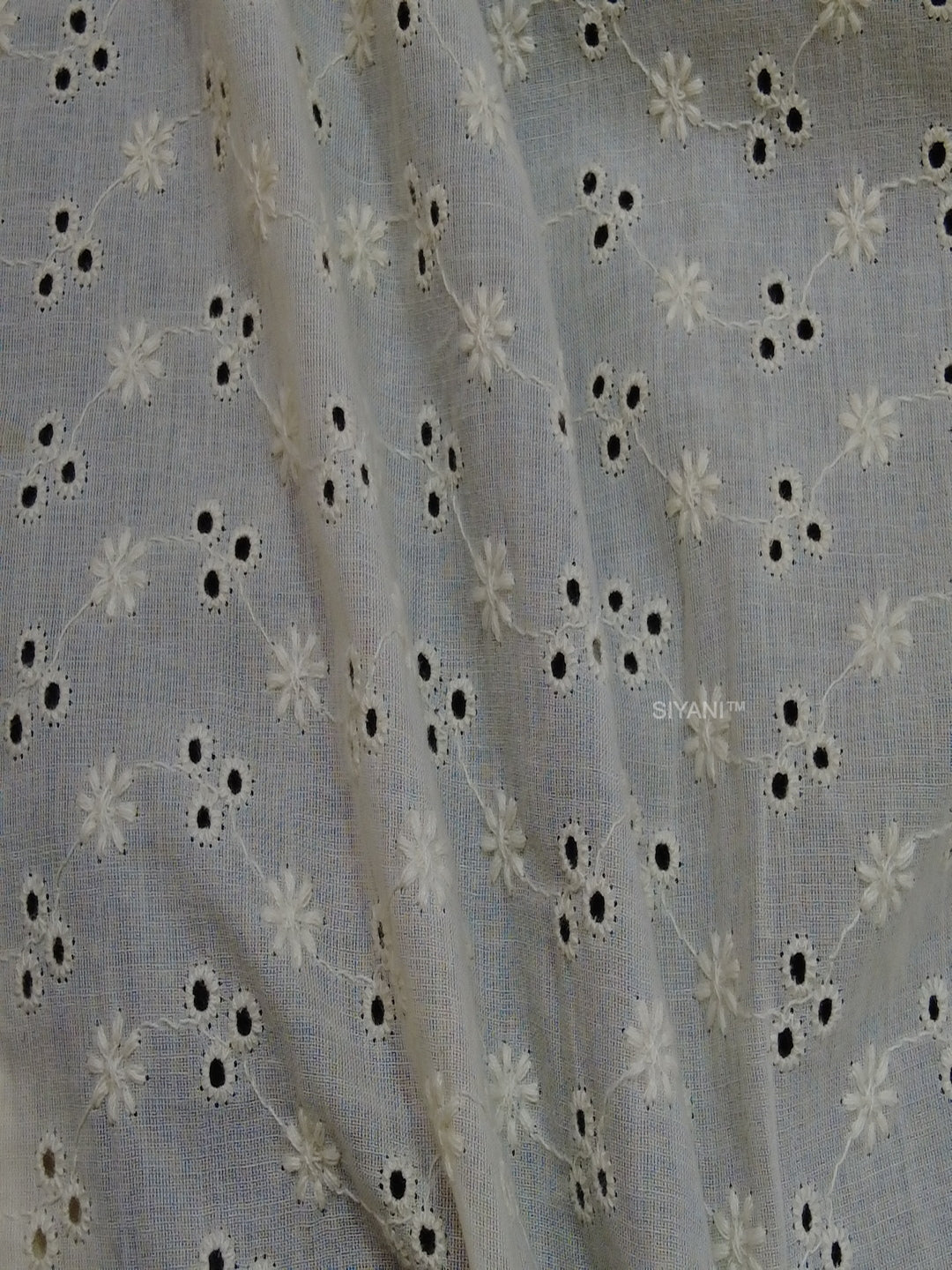 Flower with three pattern schiffli embroidered fabric