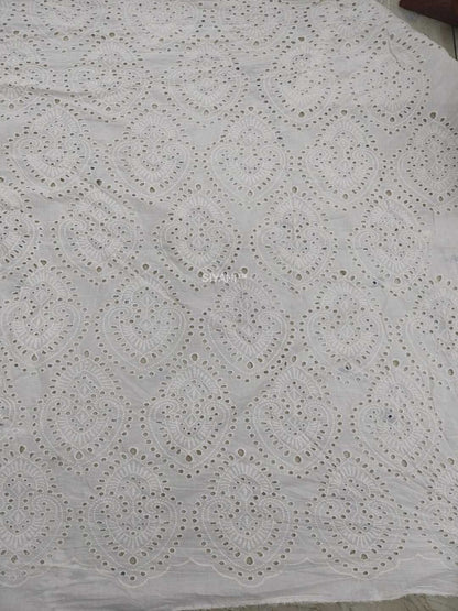 Medallion Pattern Schiffli Embroidered Fabric