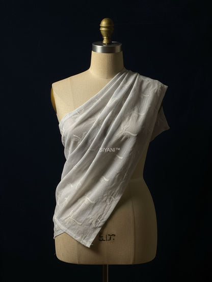 Coconut tree Schiffli Embroidery Pattern Fabric