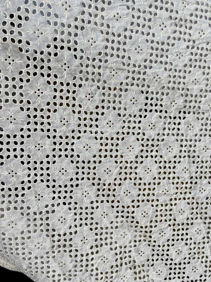 Soft Bloom kora Schiffli Embroidered Cotton Fabric