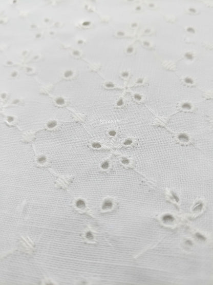 Mini Floral Eyelet Schiffli Embroidered fabric