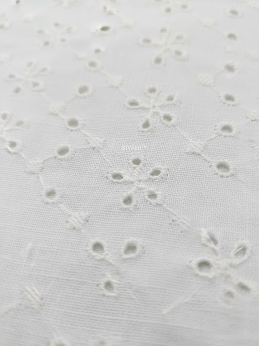 Mini Floral Eyelet Schiffli Embroidered fabric