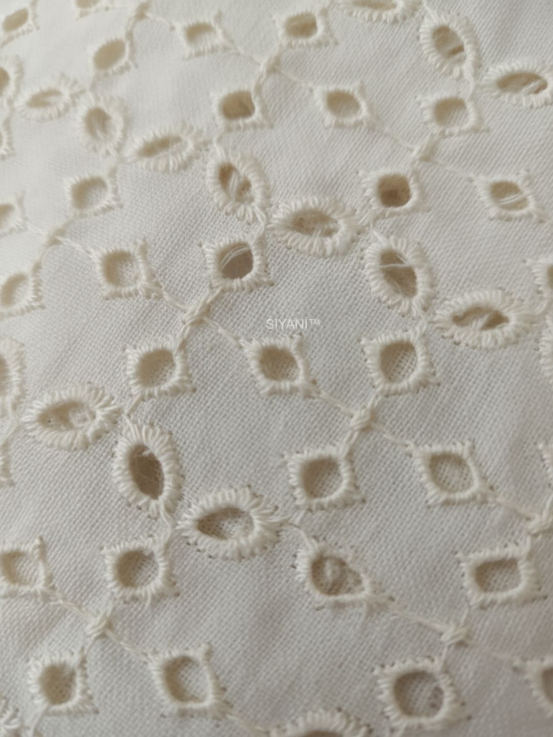 Kora cut work embroidered fabric