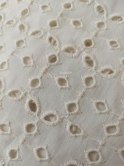 Kora cut work embroidered fabric