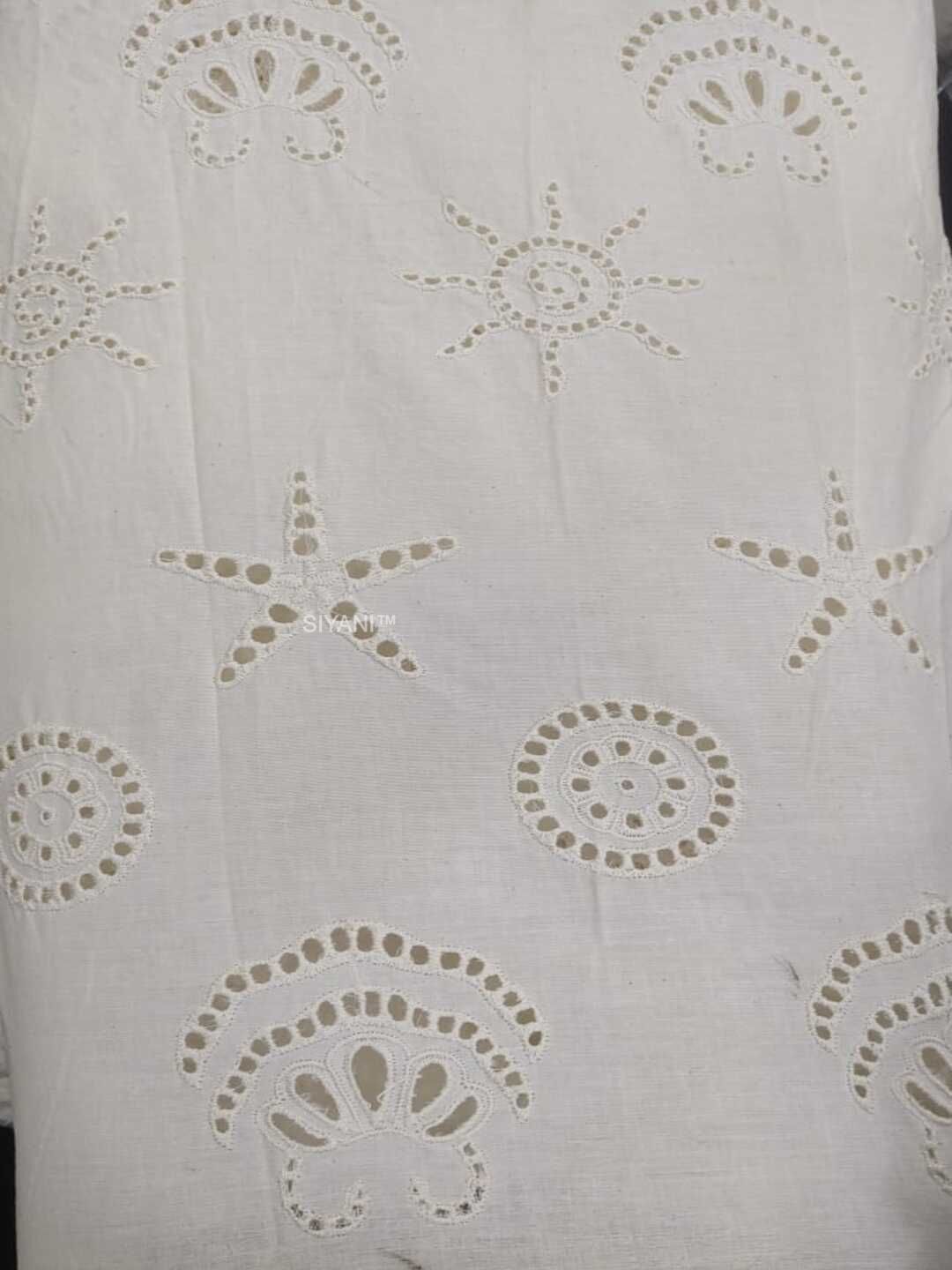 Sun & Shell Cutwork Embroidery Cotton Fabric