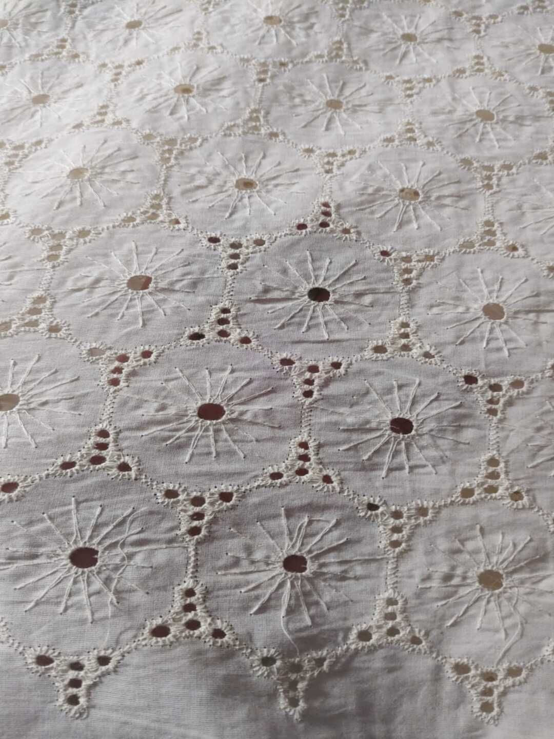 Floral pattern Schiffli Embroidered Fabric