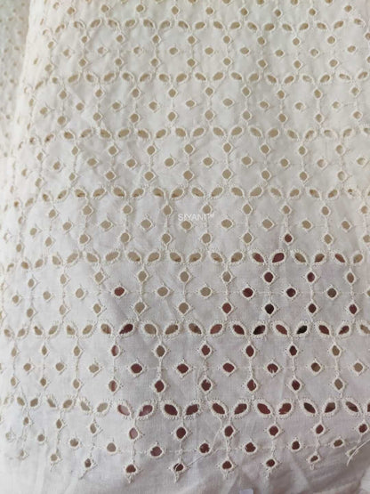 Kora cut work embroidered fabric