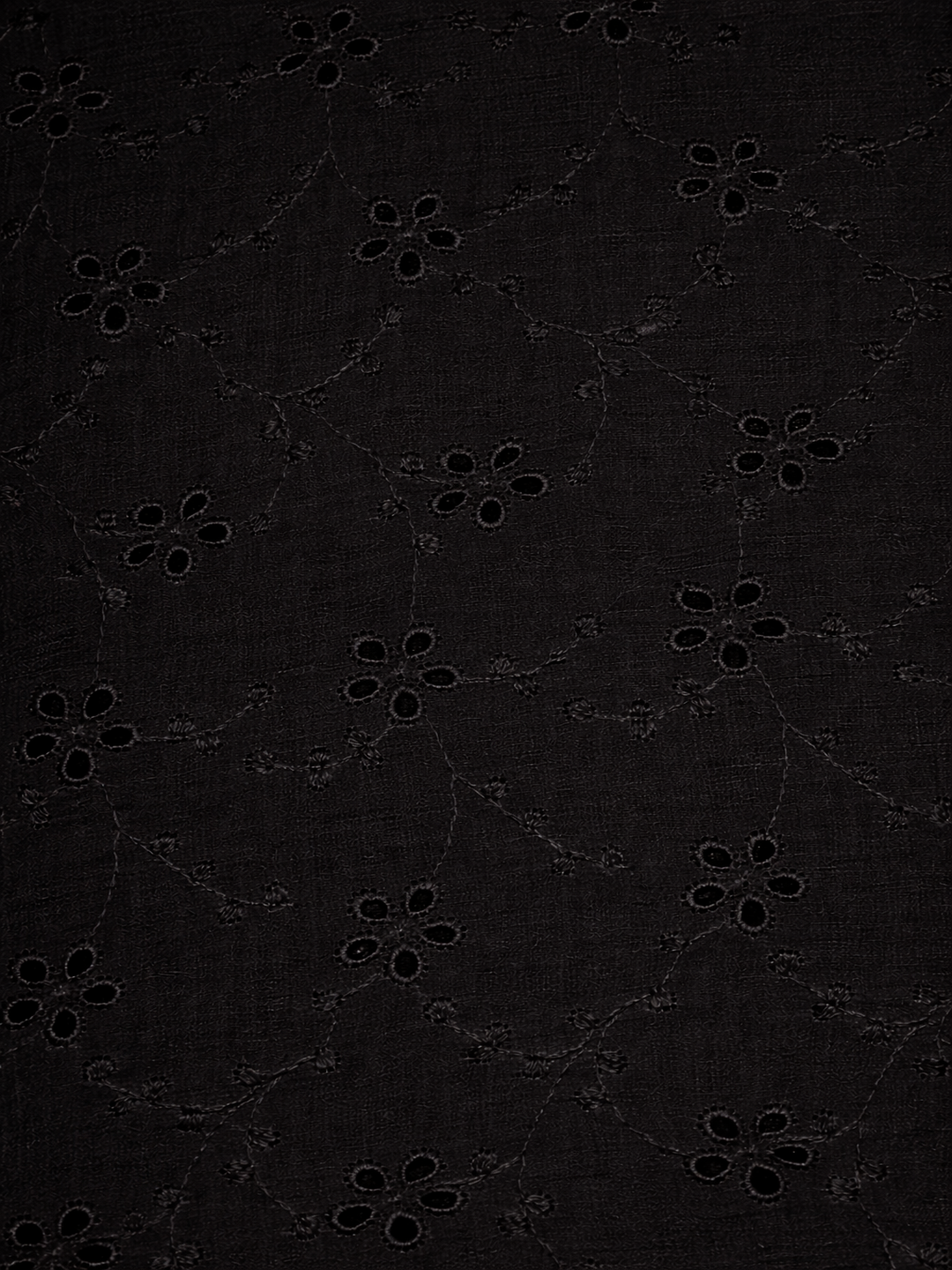 Black Blossom Cotton Embroidered schiffli fabric
