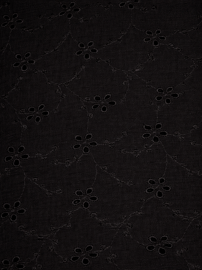 Black Blossom Cotton Embroidered schiffli fabric