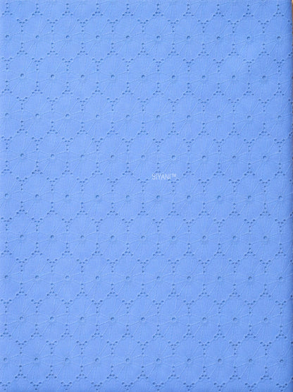 Sky Blue Floral Eyelet Schiffli fabric