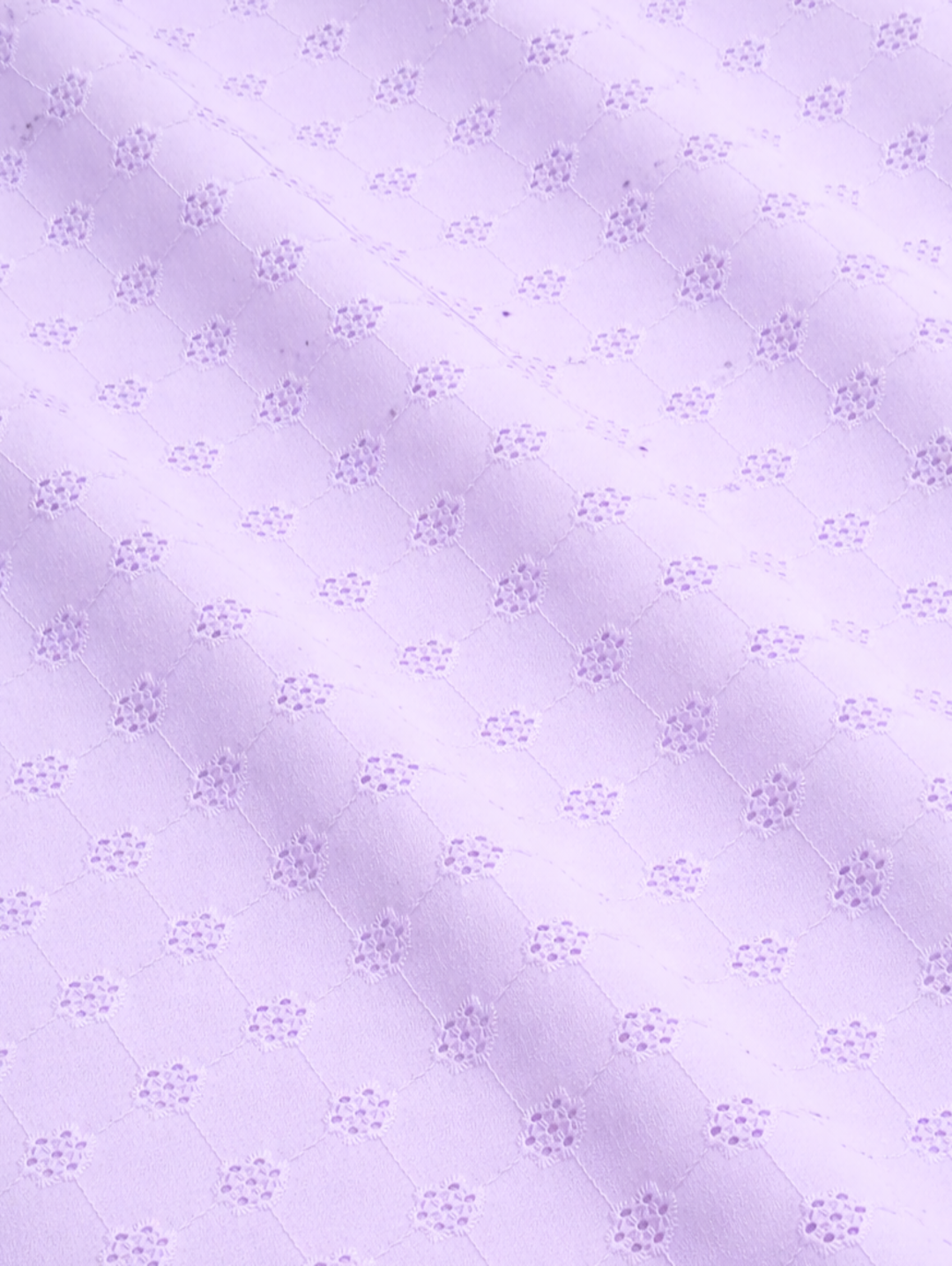 Lavender Daisy schiffli embroidered fabric